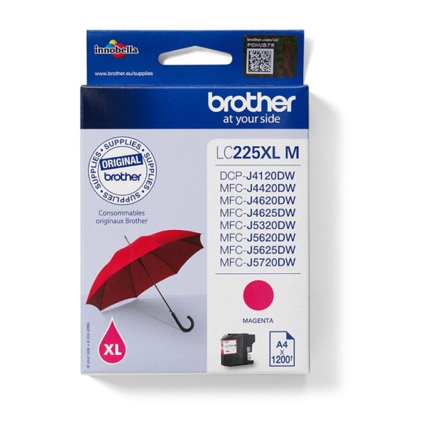 Brother LC225XLM Original Bl�kpatron Magenta - XL - 1200 Sider