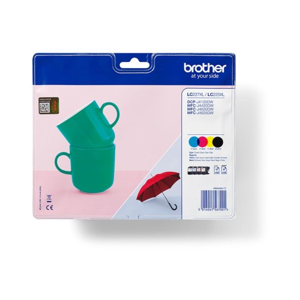 Brother LC227XLVALBP Valuepack Original Bl�kpatroner Sort, Bl�, Magenta, Gul
