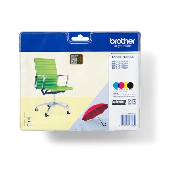 Brother LC229XLVALBP Valuepack Original Bl�kpatroner Sort, Bl�, Magenta, Gul