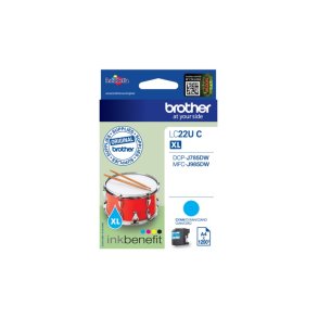Brother LC22UC Original Bl�kpatron Cyan - XL - 1200 Sider