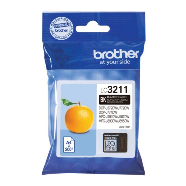 Brother LC3211BK Original Bl�kpatron Sort - Standard - 200 Sider