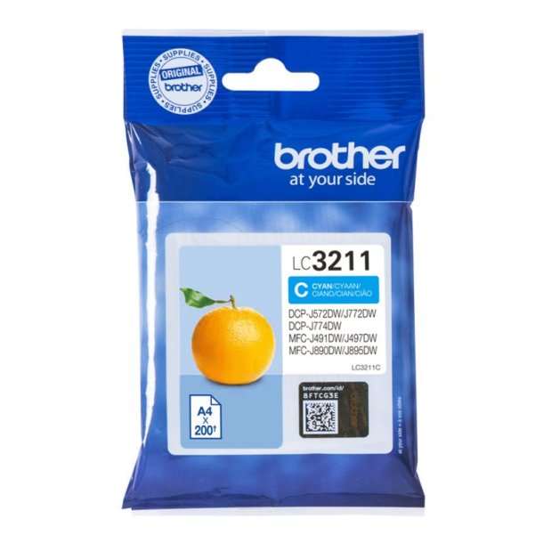 Brother LC3211C Original Bl�kpatron Cyan - Standard - 200 Sider
