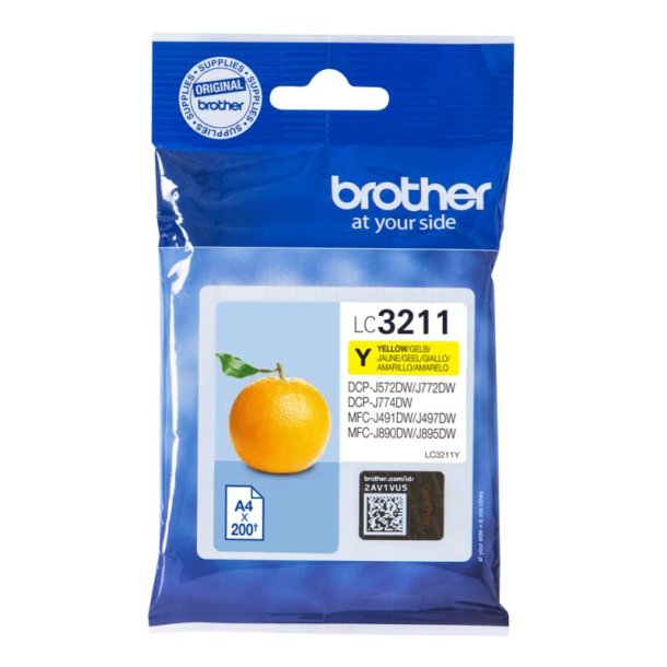 Brother LC3211Y Original Bl�kpatron Gul - Standard - 200 Sider