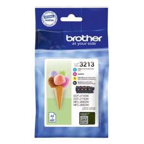 Brother LC3213VAL Valuepack Original Bl�kpatroner Sort, Bl�, Magenta, Gul