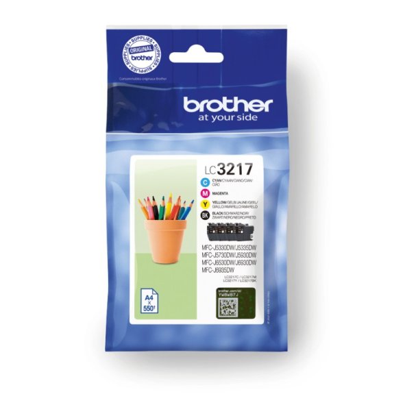 Brother LC3217VAL Valuepack Original Bl�kpatroner Sort, Bl�, Magenta, Gul