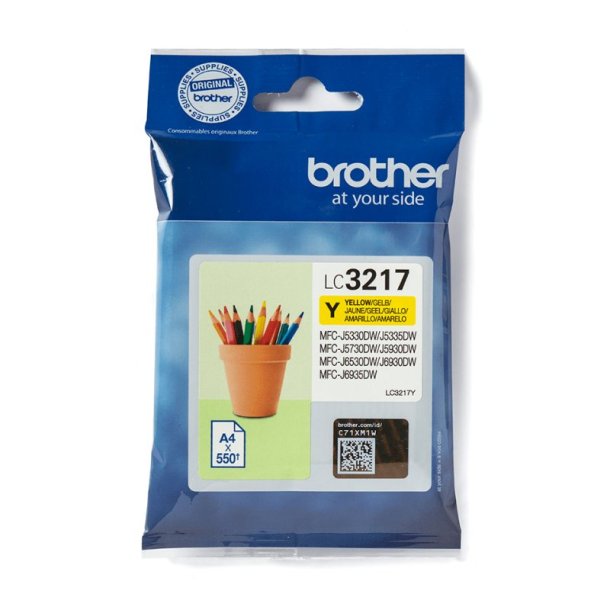 Brother LC3217Y Original Bl�kpatron Gul - Standard - 550 Sider