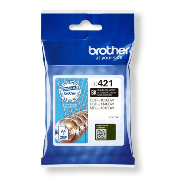 Brother LC421BK Original Bl�kpatron Sort - Standard - 200 Sider