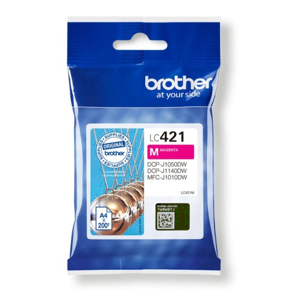 Brother LC421M Original Bl�kpatron Magenta - Standard - 200 Sider
