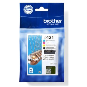 Brother LC421VALDR Valuepack - Original Bl�kpatroner Sort, Bl�, Magenta, Gul