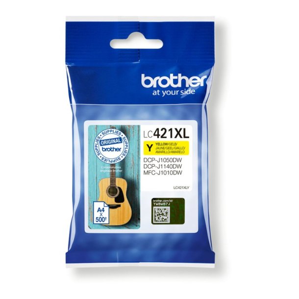 Brother LC421XLY Original Bl�kpatron Gul - XL - 500 Sider
