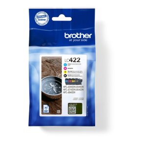 Brother LC422VAL Valuepack Original Bl�kpatroner Sort, Bl�, Magenta, Gul
