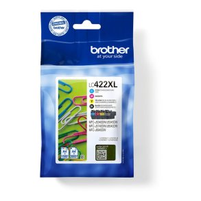 Brother LC422XLVAL Valuepack Original Bl�kpatroner Sort, Bl�, Magenta, Gul