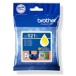 Brother LC521Y Original Bl�kpatron Gul - Standard - 500 Sider
