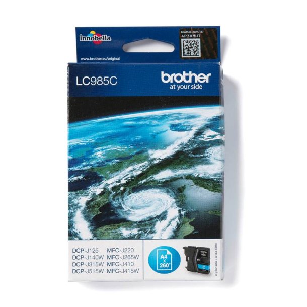 Brother LC985C Original Bl�kpatron Cyan - Standard - 260 Sider