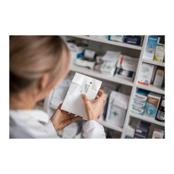 Brother BDE-1J044076-066 rulle - hvid - 76mmx44mm - udstansede - 400 stk. pr. Rulle