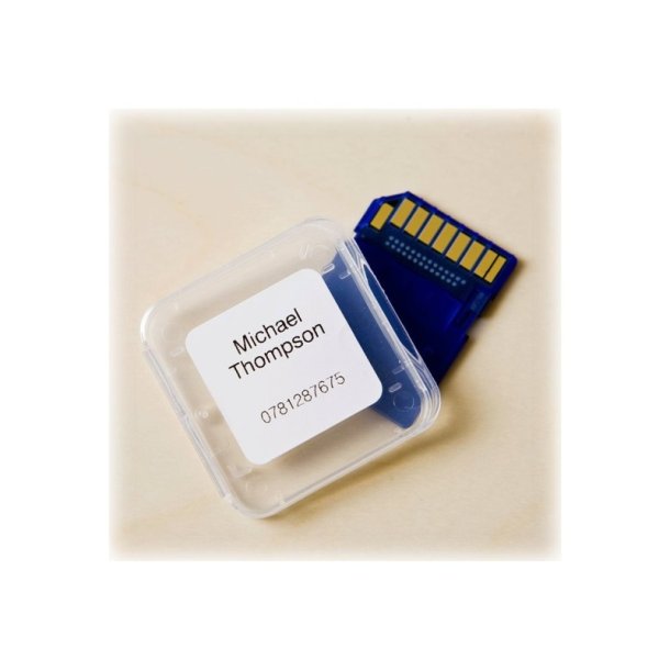 Brother DK-11221 tape - sort tekst p hvid - 23x23mm - Kvadratiske labels - 1000 stk. pr. rulle