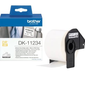 Brother DK-44605 tape - sort p� gul - 60mmx86mm - udstansede aftagelig label - 260 stk. pr. rulle