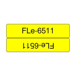 Brother FLe-6511 tape - Sort tekst p gul - 21mmx45mm - udstansede - ulamineret - 72 labels