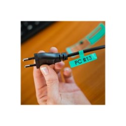 Brother FLe-7511 tape - Sort tekst p grn - 21mmx45mm - udstansede - ulamineret - 72 labels