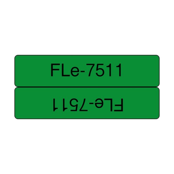 Brother FLe-7511 tape - Sort tekst p grn - 21mmx45mm - udstansede - ulamineret - 72 labels
