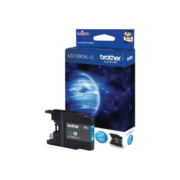 Brother LC1280XLC - original - 1200 Sider ved 5% dkning - Cyan - 1 stk.