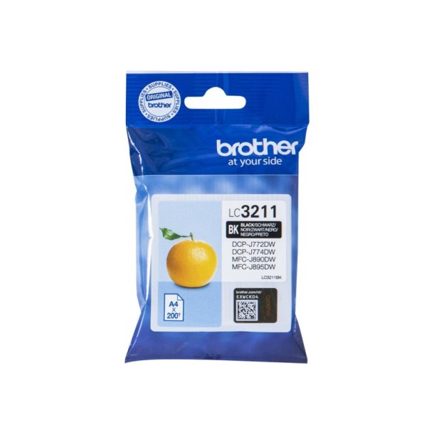 Brother LC3211BK - original - 200 Sider ved 5% dkning - Sort - 1 stk.