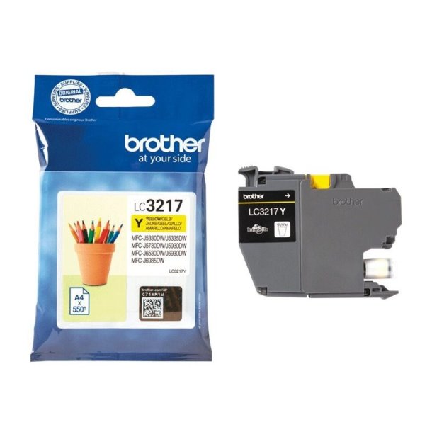 Brother LC3217Y - original - 550 Sider ved 5% dkning - Yellow - 1 stk.