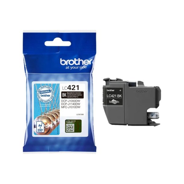 Brother LC421BK - original - 200 Sider ved 5% dkning - Sort - 1 stk.