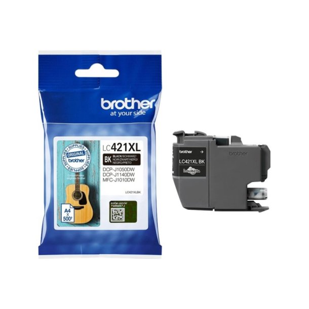 Brother LC421XLBK - original - 500 Sider ved 5% dkning - Sort - 1 stk.