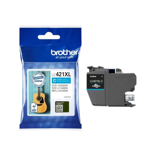 Brother LC421XLC - original - 500 Sider ved 5% dkning - Cyan - 1 stk.