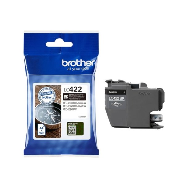 Brother LC422BK - original - 550 Sider ved 5% dkning - Sort - 1 stk.