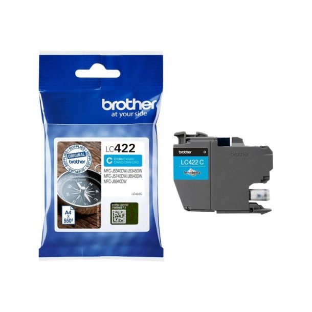 Brother LC422C - original - 550 Sider ved 5% dkning - Cyan - 1 stk.