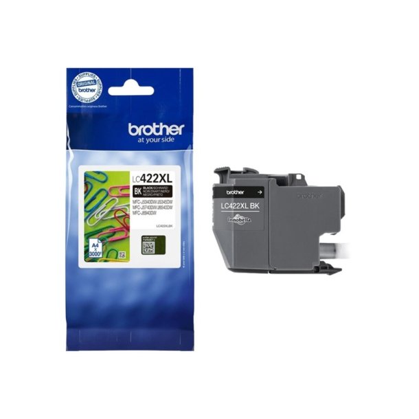 Brother LC422XLBK - original - 3000 Sider ved 5% dkning - Sort - 1 stk.