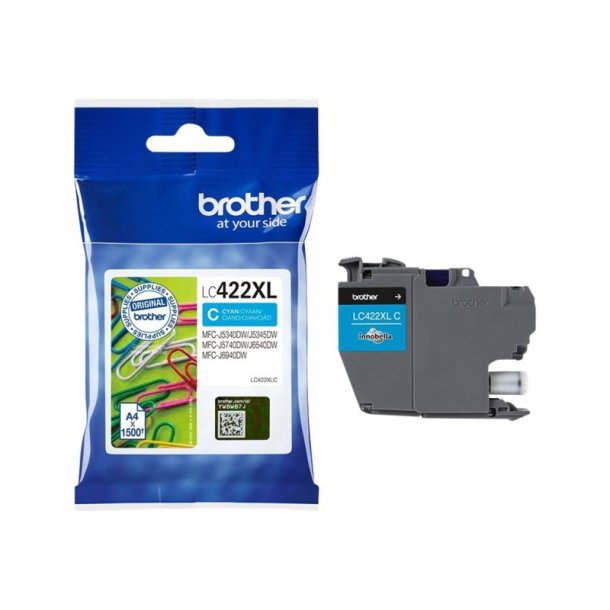 Brother LC422XLC - original - 1500 Sider ved 5% dkning - Cyan - 1 stk.