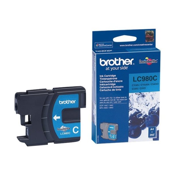 Brother LC980C - original - 260 Sider ved 5% dkning - Cyan - 1 stk.