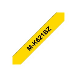 Brother M-K621BZ tape - sort tekst p� gul - 9mmx8m - Ikke Lamineret