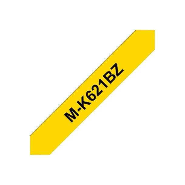 Brother M-K621BZ tape - sort tekst p� gul - 9mmx8m - Ikke Lamineret