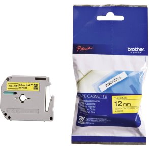 Brother M-K631BZ tape - sort tekst p� gul - 12mmx8m - Ikke Lamineret