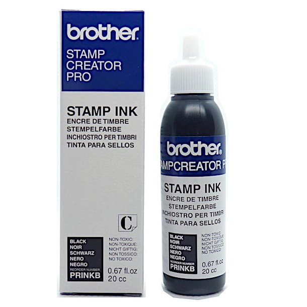 Brother PRINKB - stempel svrte refill - 20ml - sort - til StampCreator PRO