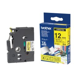 Brother TC-101 tape - Sort tekst p Klar - 12mmx7,7m - Standard lamineret