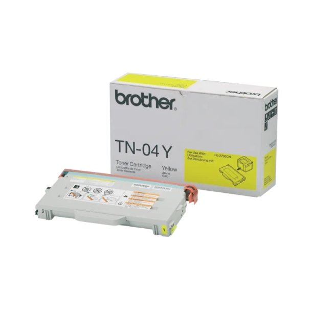 Brother TN04Y Yellow Toner Cartridge - 6600 Sider ved 5% dkning - Yellow - 1 stk.