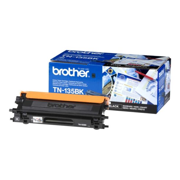 Brother TN135BK - Original toner - 5000 Sider ved 5% dkning - Sort - 1 stk.