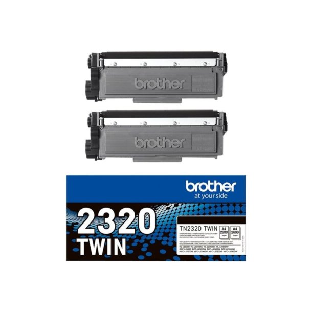 Brother TN2320 Twin - Original toner - 2600 Sider ved 5% dkning - Sort - 2 stk.