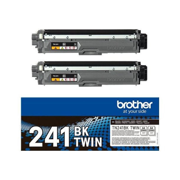 Brother TN241BK Twin - Original toner - 2500 Sider ved 5% dkning - Sort - 2 stk.