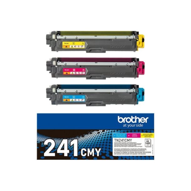 Brother TN241CMY - Original toner - 1400 Sider ved 5% dkning - Cyan - Magenta - Yellow - 3 stk.