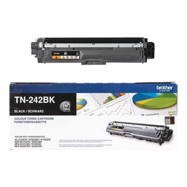 Brother TN242BK - Original toner - 2500 Sider ved 5% dkning - Sort - 1 stk.