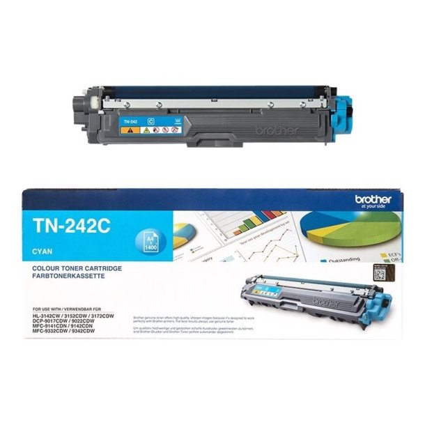 Brother TN242C - Original toner - 1400 Sider ved 5% dkning - Cyan - 1 stk.