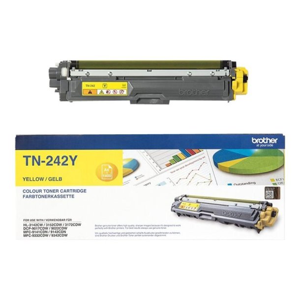 Brother TN242Y - Original toner - 1400 Sider ved 5% dkning - Yellow - 1 stk.