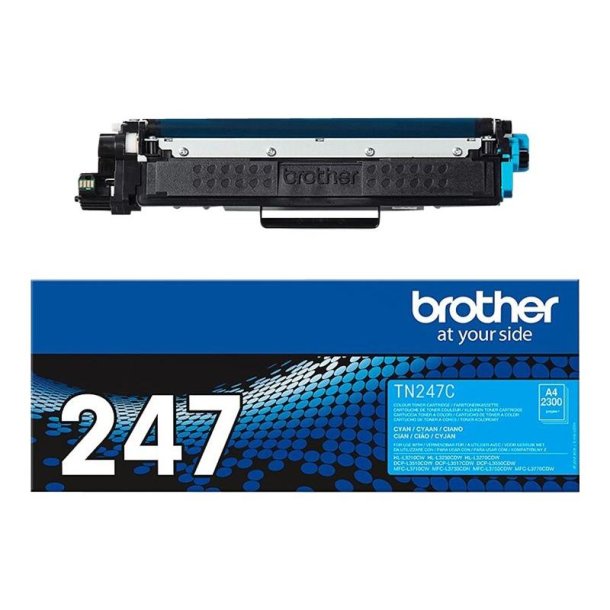 Brother TN247C - Original toner - 2300 Sider ved 5% dkning - Cyan - 1 stk.