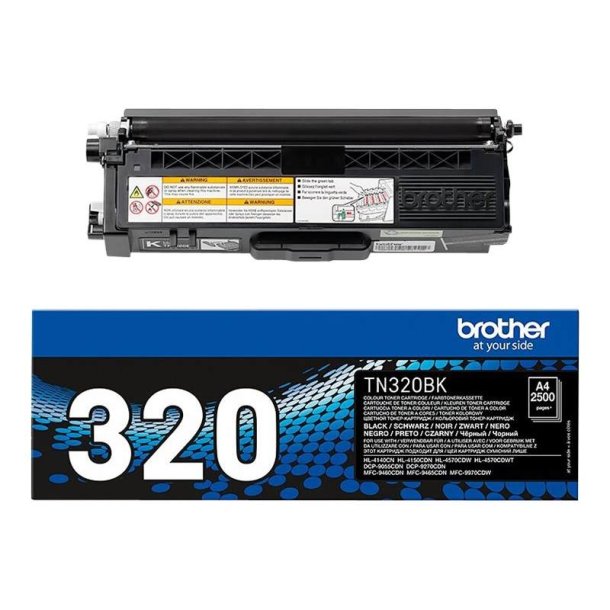 Brother TN320BK - Original toner - 2500 Sider ved 5% dkning - Sort - 1 stk.